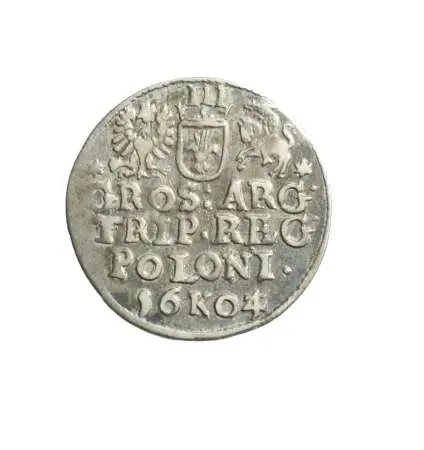 ZYGMUNT III WAZA, trojak krakowski 1604 z nienotowaną przebitką daty;