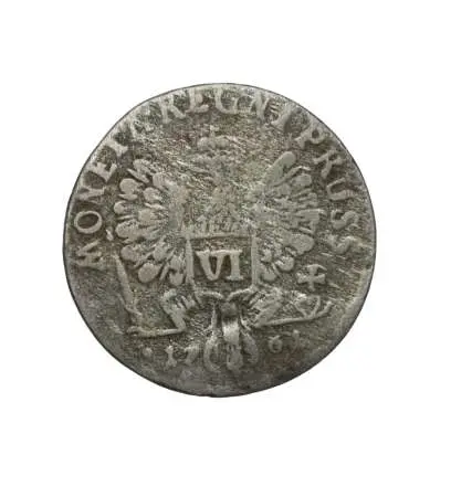  PRUSY, Elżbieta, szóstak bity dla Prus 1761, b. rzadki