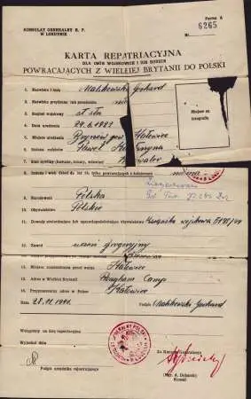 Zestaw pamiątkowy po Gerardzie Malinowskim PSZ/zach