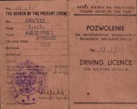 Zestaw pamiątkowy po Gerardzie Malinowskim PSZ/zach