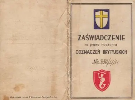 Zestaw pamiątkowy po Gerardzie Malinowskim PSZ/zach