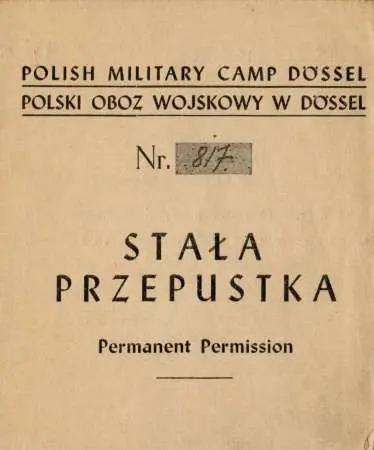 Stała przepustka Polskiego Obozu Wojskowego w D?ssel