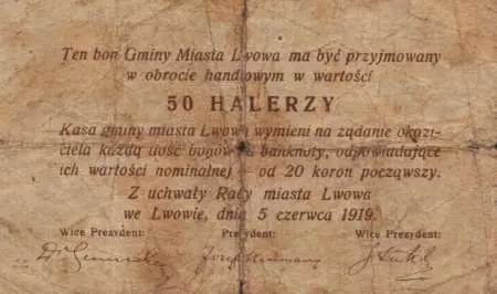 Lwów, 50 halerzy, 1919