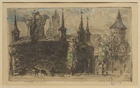 Barbakan, z teki Kraków