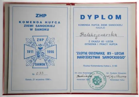 Zestaw odznak harcerskich z Sanoka