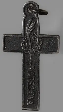Krzyż patriotyczny, żałobny, "PAMIATKA 25 27 luty 8 kwietnia 1861 WARSZAWA"
