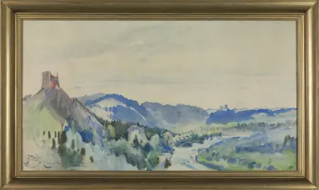 Widok na zamek w Czorsztynie i Niedzicy