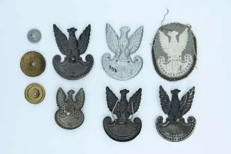 Zestaw 6 sztuk orłów PRL - 5 metalowych