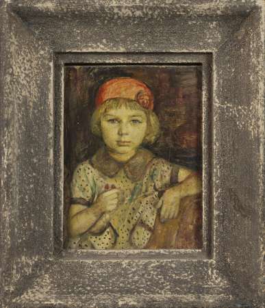 Portret dziewczynki w czerwonym berecie