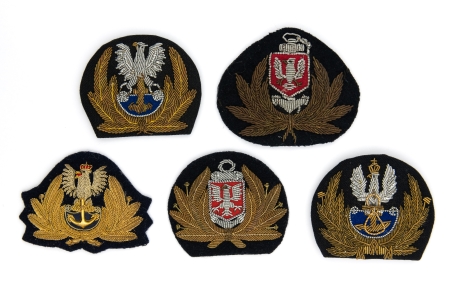 Zestaw 5 orłów Marynarka Wojenna/ Marynarka Handlowa
