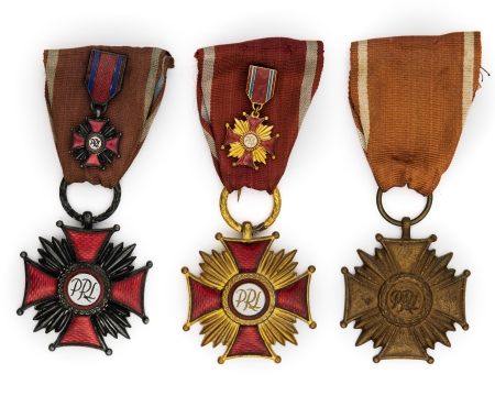 Zestaw trzech odznaczeń PRL