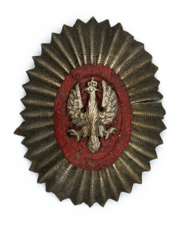 Carska kokarda do czapki z nałożonym polskim orłem