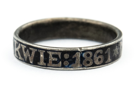 Obrączka patriotyczna z okresu Żałoby Narodowej. 8 Kwie[tnia] 1861 *Dn.25-27 lut[y]