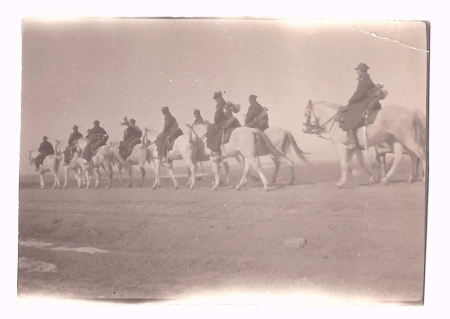 Fotografia grupowa, Powrót z manewrów 12 Pułk Ułanów, Trębacze, 1928