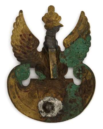 Orzeł projektu Czesława Jarnuszkiewicza, emblemat saperów na tarczce