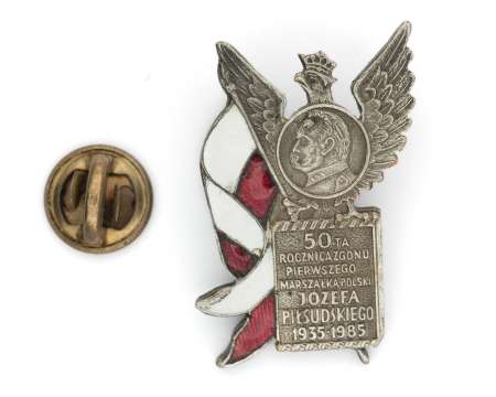 Odznaka 50-ta Rocznica Zgonu Pierwszego Marszałka Polski Józefa Piłsudskiego 1935-1985