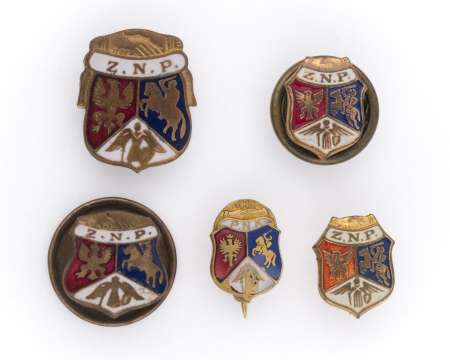 Zestaw 5 miniatur Związku Narodowego Polskiego