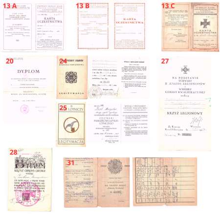 Zestaw dokumentów, fotografii, odznaczeń i odznak po p. Lisik Mieczysław, starszym sierżancie wojskowym z lat 1918-1939