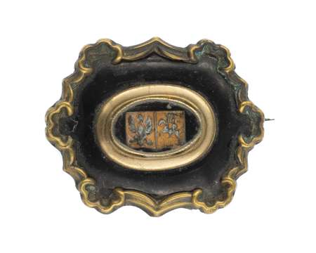 Brosza patriotyczna z herbem Polski z okresu Powstania Listopadowego (Orzeł i Pogoń)