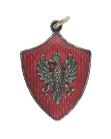 Biżuteria patriotyczna, wisiorek w postaci ozdobnej tarczy