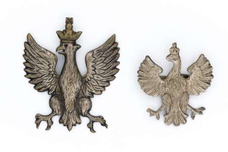 Zestaw dwóch orłów patriotycznych w typie noszonych w WP na Wschodzie