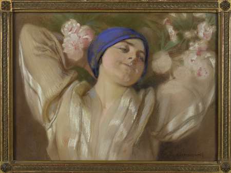 MŁODA DZIEWCZYNA W NIEBIESKIEJ CHUSTCE