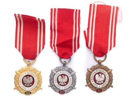 Zestaw 3 medali Siły Zbrojne w Służbie Ojczyzny - V, XV i XX lat