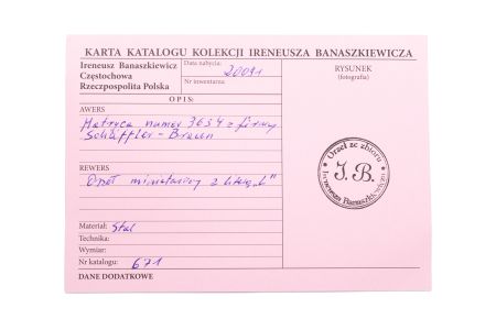 Matryca numer 3634 z firmy Schäffler - Braun do wybijania miniatury orła z literą "L"