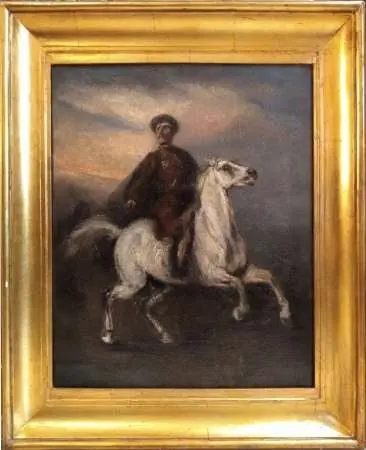 Jeździec na siwym koniu