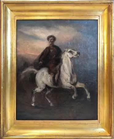 Jeździec na siwym koniu