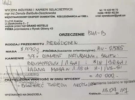 Pierścionek z brylantem