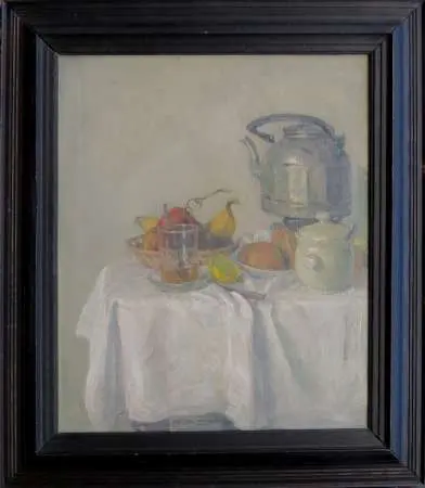 Martwa natura z owocami czajnikiem i szklanką, 1996