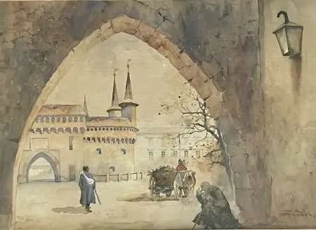 Widok na Barbakan w Krakowie