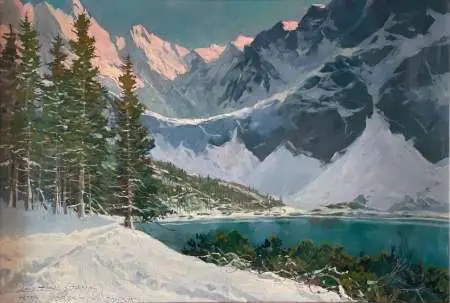 Pejzaż zimowy Tatry - Morskie Oko