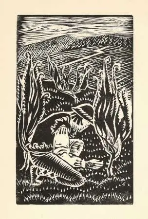 Jałowcarz przy krzewie, 1928