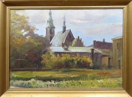 Letni pejzaż z kościołem