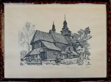 Kościół w Warszowicach w powiecie pszczyńskim, 1925