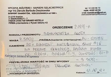 Bransoletka z diamentami