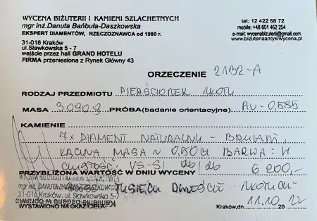 Pierścionek z diamentami