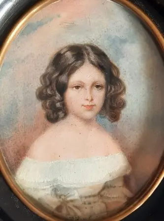 Miniatura owalna Portret dziewczynki