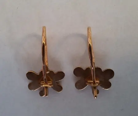 Kolczyki złote z emalią