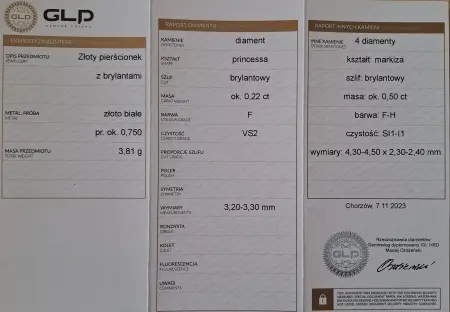 Pierścionek z brylantami