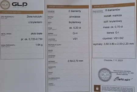 Kolczyki z brylantami