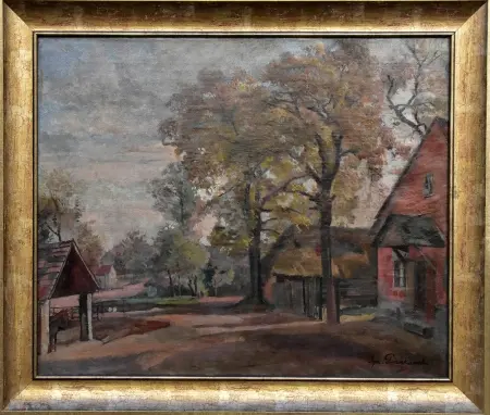 Pejzaż z wiejskimi zabudowaniami