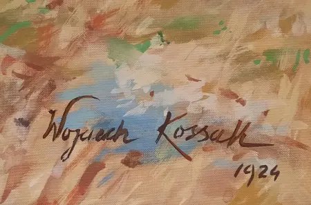 Autoportret z koniem na polowaniu wg Wojciecha Kossaka, kopiował Ryszard Osadczy