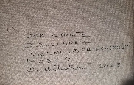 Don Kichote i Dulcunea wolni, od przeciwności losu