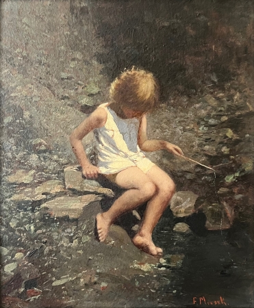 Dziewczynka nad strumieniem