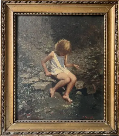 Dziewczynka nad strumieniem