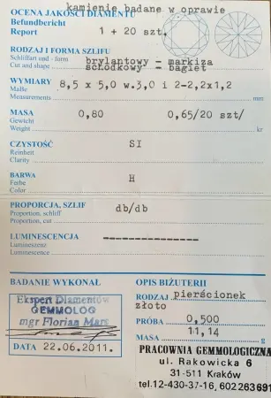 Pierścionek z brylantami