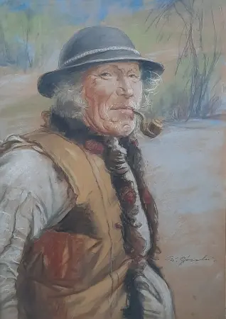 Portret górala z fajką